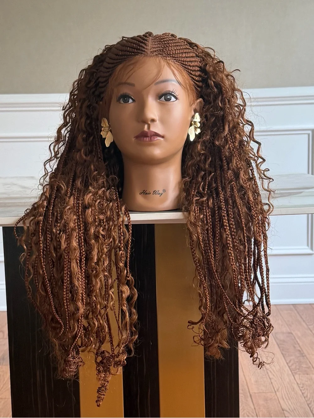 Stylish Brown Braided Crochet Wig - Unbranded